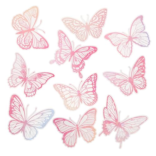 GLSTOY 20st Schmetterlingsaufkleber Wanddekorationen Mit Schmetterlingen Abnehmbare Schmetterlings-wandtattoos Schmetterling-scrapbook-aufkleber Schmetterlinge Aufkleber Rosa Das Haustier von GLSTOY