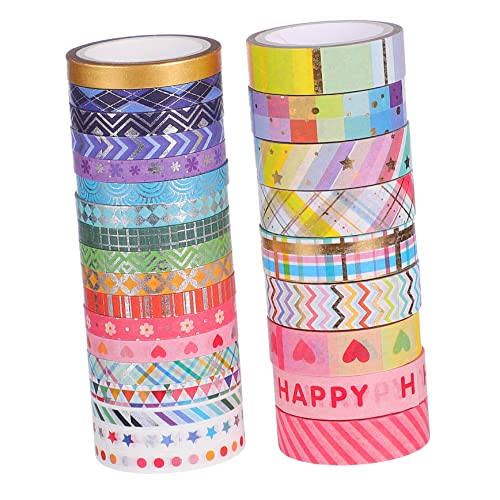 GLSTOY 27 Rollen Wunderschönes Washi Tape, Nützliches Dekoratives Klebeband Für Heimwerkerarbeiten von GLSTOY