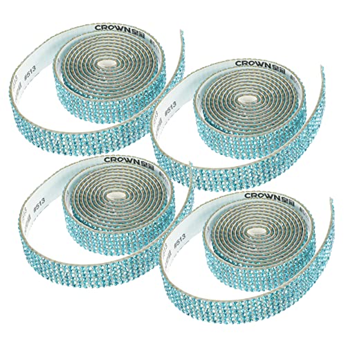 GLSTOY 4 Rollen Selbstklebende Strass Aufkleber Hochzeitszubehör Strass Brautgürtel Aufnäher Selbstklebender Aufnäher Gürtel Strass DIY Flicken Perlen Strass Applikation von GLSTOY