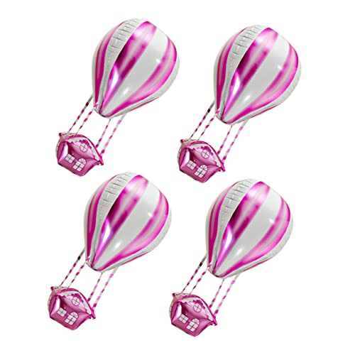 GLSTOY 4er-Pack Geburtstagsparty-Dekorationen für Jungen und Mädchen Aluminiumfolienballons im Heißluftballon-Design von GLSTOY