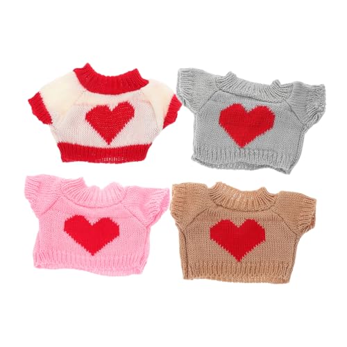 GLSTOY 4 Stück Süße Stoffbären-Kleidung, Puppenkleidung, Dekorativer Puppenpullover, Bären-Outfit, Puppe Trägt Pullover, Stoffbären-Kleidung, Austauschbare Stoffbären-Kleidung von GLSTOY