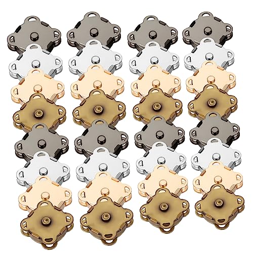 GLSTOY 40St Knöpfe Silber Schwarz Bronze Hellgold Kit zur Schmuckherstellung Knopf magnet knöpfe magnetische knöpfe magnetische Schnappverschlüsse Nähen von Magnetverschlüssen Messing von GLSTOY