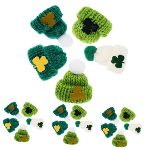 GLSTOY 50 Stück Mini-strickmütze Mini-st.-Patrick-hüte Zubehör Selber Machen Minihüte Zum Basteln Hutschmuck Mini-strickornamente Minihüte Zum Selbermachen Mini-puppenhüte Mini-Hut Garn von GLSTOY