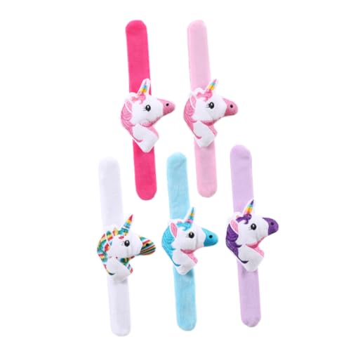 GLSTOY 5st Einhorn-plüsch-cartoon-kreis-armband Schlagarmbänder Für Kinder Huggers Slap-armband Animal-slap-armbänder Schlagarmband Für Kinder Gefülltes Schlagarmband Tierschnapparmbänder von GLSTOY