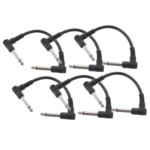 GLSTOY 6 Stück Gitarren Patchkabel Mit Stereostecker Geräuschloses Audiokabel Für E Bass Und Effekte 15 Cm Lang Ideal Für Studio Und Bühne von GLSTOY