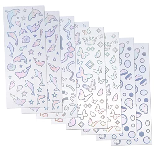 GLSTOY 8 Blätter PVC-Aufkleber Drucken von Abziehbildern Aufkleber Scrapbooking alte Aufkleber Scrapbook Stickers Scrapbooking Sticker unimate DIY Bastelaufkleber DIY-Hintergrundaufkleber von GLSTOY