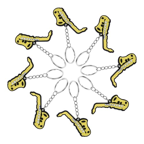 GLSTOY 8st Saxophon-schlüsselanhänger Vintage Schlüsselanhänger Hängende Instrumentenverzierungen Dekorativer Schlüsselanhänger Geldbörse Charme Musik Schlüsselanhänger Eisen von GLSTOY