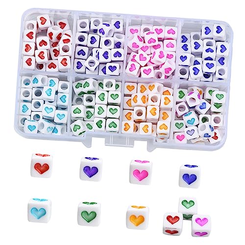 GLSTOY Acryl Herzperlen Set 1 Box Mit Bunten Herz Und Kristallperlen Zum Auffädeln Ideal Für Armbänder Schmuckherstellung Und DIY Kunsthandwerk Inklusive Gemischte Farben Und von GLSTOY