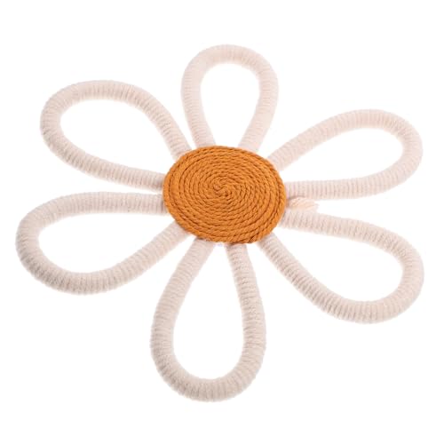 GLSTOY Blumen Gewebte Boho Baby Blumenwanddekoration Dekorationen Wandbehang Makramee Blumendekoration Aufhängen für Mädchen Böhmische Gänseblümchen Kinderzimmer Raumdekoration von GLSTOY