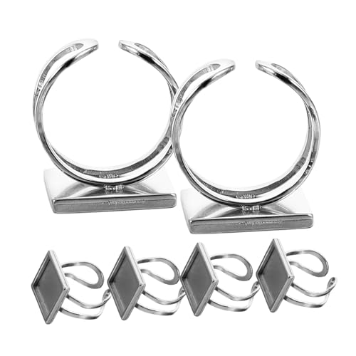 GLSTOY DIY Ringrohlinge Verstellbare Edelstahl Basisringe Schmuckherstellung Zubehör 14mm Für Kreative Projekte von GLSTOY