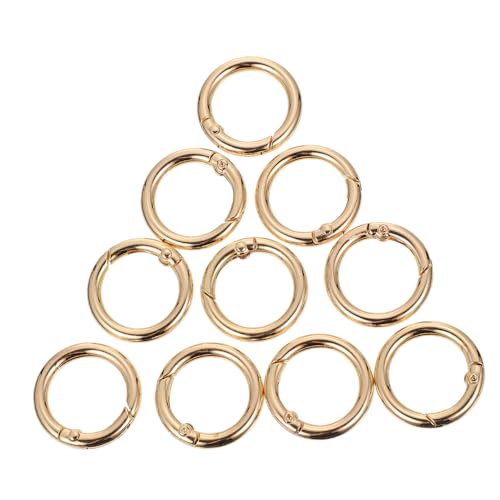 GLSTOY Feder Schnapphaken Runde Federverschluss Riegel Für Lederhandtaschen Schlüsselanhänger DIY Bastelprojekte Innendurchmesser 20mm Mattgold von GLSTOY