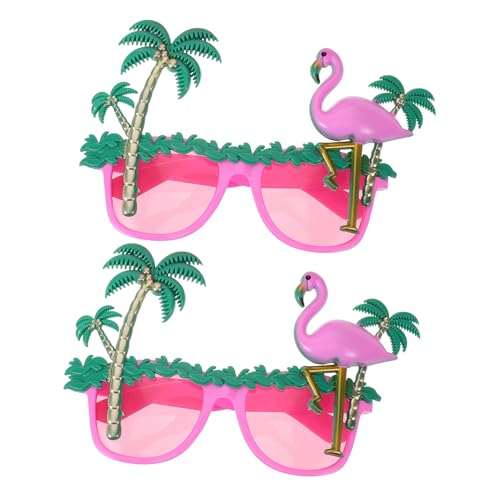 GLSTOY Flamingo Design Brille Lustige Sonnenbrille Für Hawaiianische Partys Kokosnussbaum Foto Requisiten Dekorative Accessoires Für Strandfeiern Pink von GLSTOY