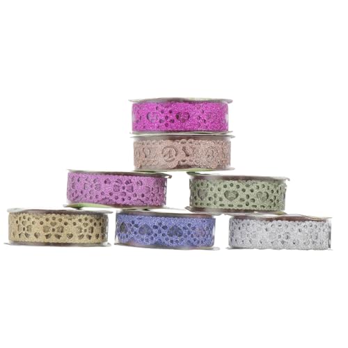 GLSTOY Glitzer Spitzenband Dekoratives Glitzer Klebeband Selbstklebendes Masking Tape Für DIY Scrapbooking Und Bastelprojekte Mischfarben von GLSTOY