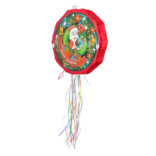 GLSTOY Hängendes Piñata Schmücken Weihnachtsmann-partyzubehör Weihnachts-piñata-füller Traditionelle Weihnachtspinata Gefüllte Pinata-requisite Pinata-hängedekoration Papier von GLSTOY