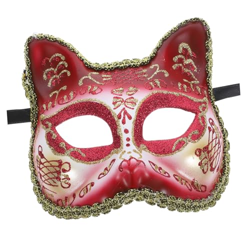 GLSTOY Maske halloween hallowen masks haloween mask schlüpfeier party accessoires faschingsaccessoires the cat masks Cosplay dekorativ Katze Partyzubehör Partygeschenk Plastik rot von GLSTOY