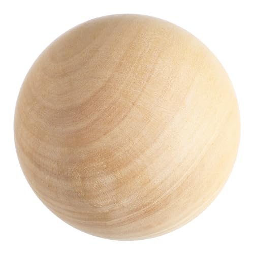 GLSTOY Massiver Holzball Runde DIY Bastel Kugel Handgemachte Dekoration Aus Naturholz Ideal Für Kreative Projekte Und Malerei Einzelstück Unbehandelt von GLSTOY