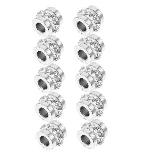 GLSTOY Rhinestone Spacer Beads Für Schmuckherstellung Weiße Edelstahlperlen Für DIY Halsketten Und Armbänder Charm Beads Zubehör Hochwertige Bastelperlen von GLSTOY