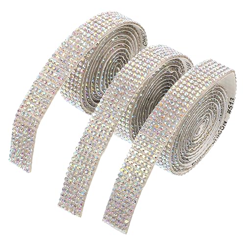 GLSTOY Selbstklebendes Strassband Bling Rhinestone Ribbons Für DIY Bastelarbeiten Breit Dekoratives Band Für Kleidung Und Hochzeitsdekoration Glänzende AB6 von GLSTOY