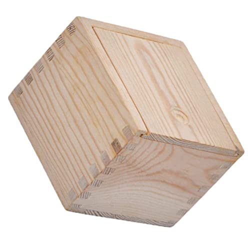 GLSTOY Traditionelle Holzbox Für Teetassen Kreative Schubladenaufbewahrung Für Quadratische Verpackungsbox Aus Kiefernholz Holzfarbe Perfekt Für Schmuck Und von GLSTOY