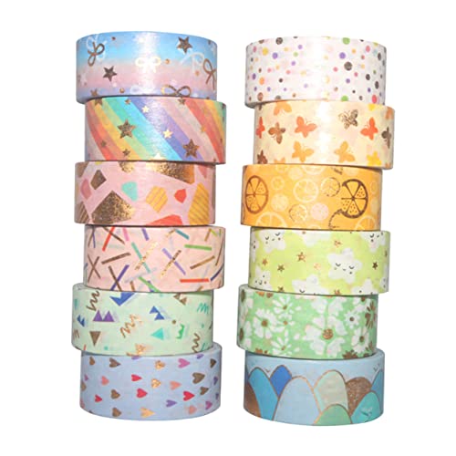 GLSTOY Washi Tape Mit Goldfolie Bunte Dekorative Klebebänder Für Scrapbooking DIY Projekte Und Geschenkverpackungen üßen Farben von GLSTOY