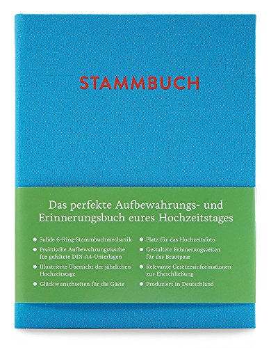 GLÜCK & SEGEN ALLES MIT LIEBE Modernes Stammbuch der Familie A5, Familienstammbuch Paul (Azurblau) von GLÜCK & SEGEN ALLES MIT LIEBE