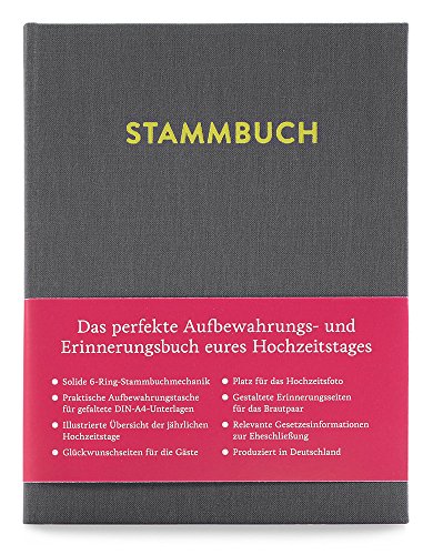 GLÜCK & SEGEN ALLES MIT LIEBE Modernes Stammbuch der Familie A5, Familienstammbuch Paul (Platingrau) von GLÜCK & SEGEN ALLES MIT LIEBE