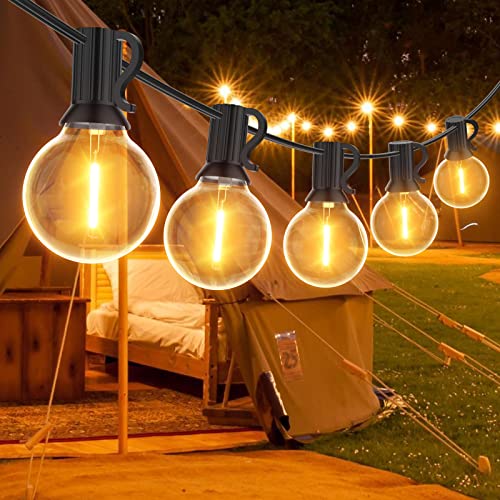 GLUROO LED Lichterkette Außen, 7.6M Lichterkette Glühbirnen Außen Strom mit 12+1 G40 Birnen, Wasserdicht Lichterkette Outdoor Glühbirnen Warmweiß für Garten, Partys von GLUROO