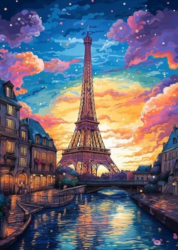 GLXPOG Diamond Painting, Eiffelturm 5D Diamant Painting Bilder Erwachsene Full Drill Diamant Malerei Diamond Painting Stickerei Strass für Wand Heimdecor 30x40cm von GLXPOG