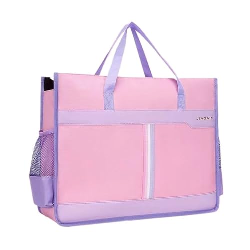 GLigeT Aktenordner Einfache Mode A3 Tasche Große Datei Mäppchen A3 Ordner Dokument Organizer Tragbare Lagerung Taschen for Frauen Ringhefter(Pink) von GLigeT