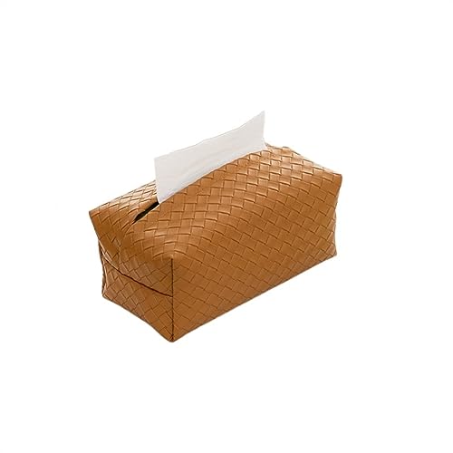 GLigeT Taschentuchbox für Zuhause, PU-Leder, gewebte Taschentuchbox, Papiertüte, modern, einfach, Wohnzimmer, wasserdicht, luxuriöse Taschentuchaufbewahrung (B) von GLigeT