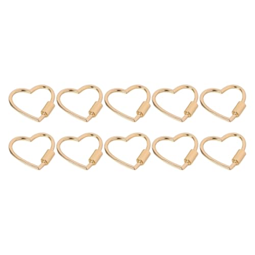10 x herzförmige Schnallen, Schraubverschluss, Karabiner, Haken, Schlüsselanhänger-Clip für Schlüssel, Handtasche, Gurt, Schlüsselanhänger 10 x herzförmige Schnallen, Schraubverschluss, Karabiner, Haken, Schlüsselanhänger-Clip für Schlüssel, Handtasche, Gurt, Schlüsselanhänger von GMBYLBY