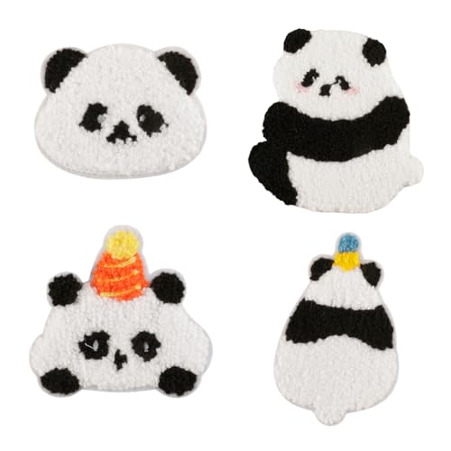 4 schöne Panda-Stoffflicken, einfach anzubringen und zu entfernen, zum Aufnähen, ideal für kreative Bastelprojekte 4 schöne Panda-Stoffflicken, einfach anzubringen und zu entfernen, zum Aufnähen, ideal für kreative Bastelprojekte von GMBYLBY