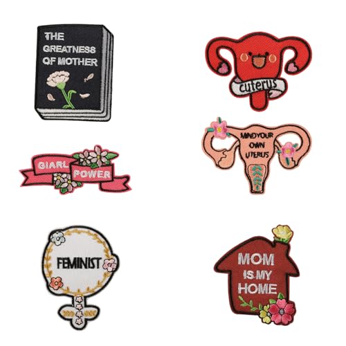 6 Stück Muttertags-Serie, bestickte Flicken, Reparaturflicken zum Aufbügeln, feministische Nähflicken für Kleidung und Schuhe 6 Stück Muttertags-Serie, bestickte Flicken, Reparaturflicken zum Aufbügeln, feministische Nähflicken für Kleidung und Schuhe von GMBYLBY