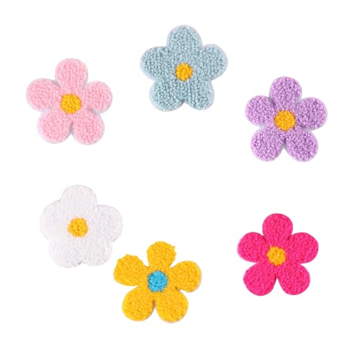 Aufnäher zum Aufbügeln, kleine Reparaturflicken mit Blumen, bestickte Flicken für Taschen, Jeans, Dekoration, 6 Stück Aufnäher zum Aufbügeln, kleine Reparaturflicken mit Blumen, bestickte Flicken für Taschen, Jeans, Dekoration, 6 Stück von GMBYLBY