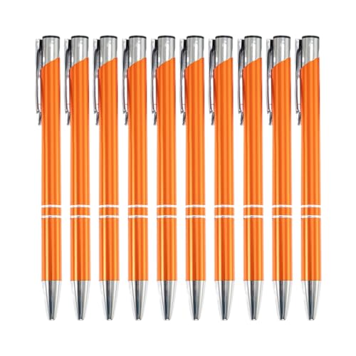 GMBYLBY 10 x Kugelschreiber, einziehbar, 1,0 mm, Journaling-Stift, Metallstift für Schule, Büro, Arbeit von GMBYLBY