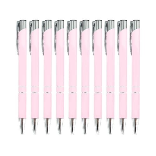 GMBYLBY 10 x Kugelschreiber, einziehbar, 1,0 mm, Journaling-Stift, Metallstift für Schule, Büro, Arbeit von GMBYLBY