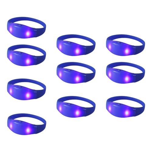 GMBYLBY 10pcs Farbenfrohe LED Leuchtende Armbänder Sprachaktivierbänder Silikon Und Plastik Armbänder Elegantes Partyzubehör von GMBYLBY