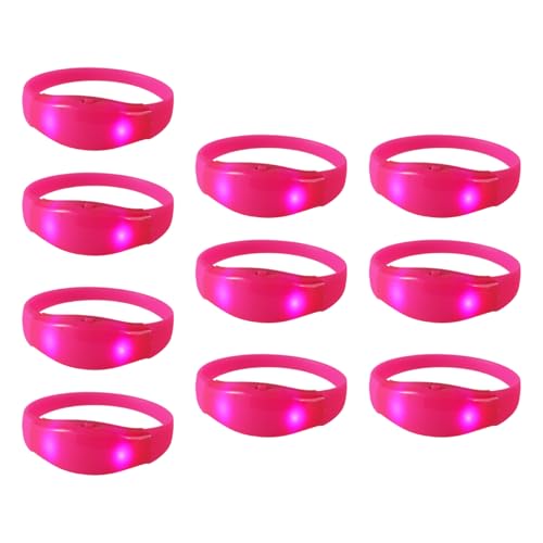 GMBYLBY 10pcs Farbenfrohe LED Leuchtende Armbänder Sprachaktivierbänder Silikon Und Plastik Armbänder Elegantes Partyzubehör von GMBYLBY