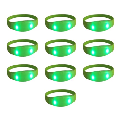 GMBYLBY 10pcs Farbenfrohe LED Leuchtende Armbänder Sprachaktivierbänder Silikon Und Plastik Armbänder Elegantes Partyzubehör von GMBYLBY