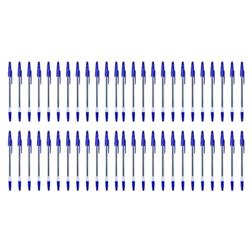 GMBYLBY 12/24/50/100 Stück Kugelschreiber mit Nachfüllungen, Büroschreibstift, Blau/Schwarz/Rötungstinten schreiben reibungslos von GMBYLBY