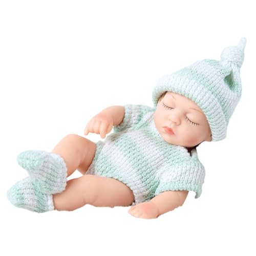 GMBYLBY 7-Zoll Baby Puppen Wiedergeborenes Spielzeug Geburtstagsgeschenk Realistisches Berührendes Kleidung Schließen von GMBYLBY