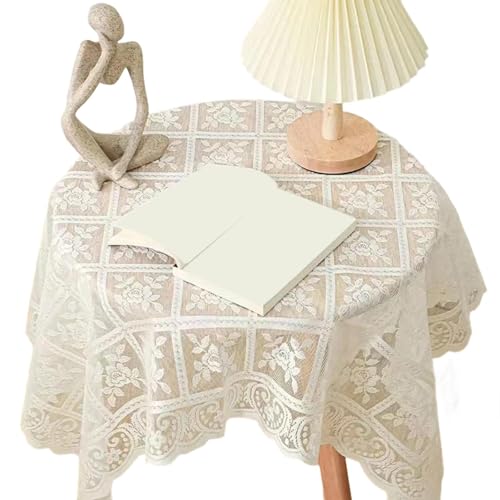 GMBYLBY Elegante Polyester-Spitzentischdecke für den Esstisch, leicht zu reinigen, Tischwäsche für Zuhause, Cafés, kleine Versammlungen GMBYLBY Elegante Polyester-Spitzentischdecke für den Esstisch, leicht zu reinigen, Tischwäsche für Zuhause, Cafés, kleine Versammlungen von GMBYLBY