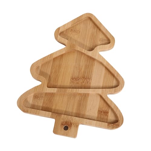 GMBYLBY Weihnachts Essensplatten Mit Weihnachtsmotiv Weihnachtsbaum/Glocken Holz Servierplatten Für Feste Unterhaltsame Häuser von GMBYLBY