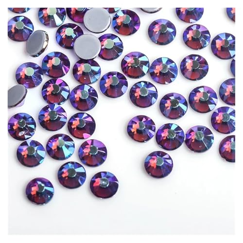 GMGQJST Strasssteine NäGel 30 Farben Crystal AB Mix Glas Hot Fix Strasssteine ​​für Kleidungsdekoration Kleidungsstück Flache Rückseite Aufbügel-Strasssteine(Amethyst AB,Ss6 1440pcs) von GMGQJST