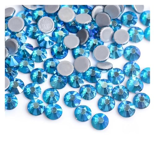 GMGQJST Strasssteine NäGel 30 Farben Crystal AB Mix Glas Hot Fix Strasssteine ​​für Kleidungsdekoration Kleidungsstück Flache Rückseite Aufbügel-Strasssteine(Blue Zircon AB,Ss20 1440pcs) von GMGQJST