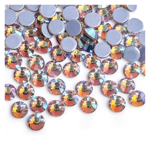 GMGQJST Strasssteine NäGel 30 Farben Crystal AB Mix Glas Hot Fix Strasssteine ​​für Kleidungsdekoration Kleidungsstück Flache Rückseite Aufbügel-Strasssteine(LT.C.Topaz AB,Ss16 1440pcs) von GMGQJST