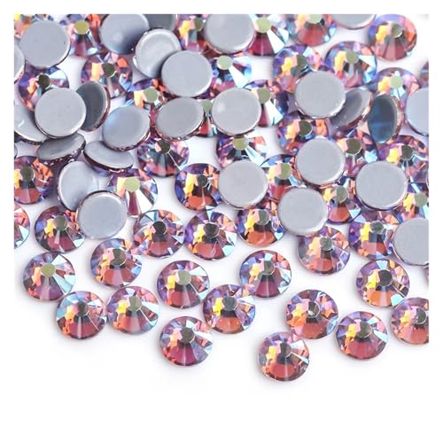 GMGQJST Strasssteine NäGel 30 Farben Crystal AB Mix Glas Hot Fix Strasssteine ​​für Kleidungsdekoration Kleidungsstück Flache Rückseite Aufbügel-Strasssteine(Light Amethyst AB,Ss16 1440pcs) von GMGQJST