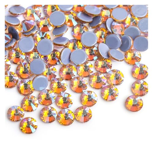 GMGQJST Strasssteine NäGel 30 Farben Crystal AB Mix Glas Hot Fix Strasssteine ​​für Kleidungsdekoration Kleidungsstück Flache Rückseite Aufbügel-Strasssteine(Topaz AB,Ss16 1440pcs) von GMGQJST