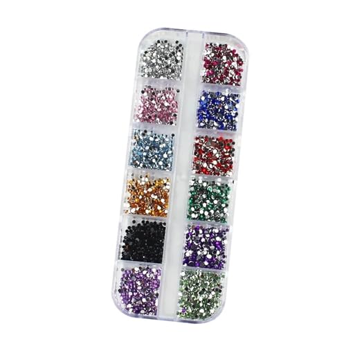 GMGQJST Strasssteine NäGel 3000 Stück pro Schachtel, Nail Art, Flache Rückseite, Kristall-Strasssteine, 1,5 mm, 2,0 mm, schillernde Diamanten, Strass-Maniküre-Spitze, 3D-Dekoration(1.5mm Mix Color) von GMGQJST