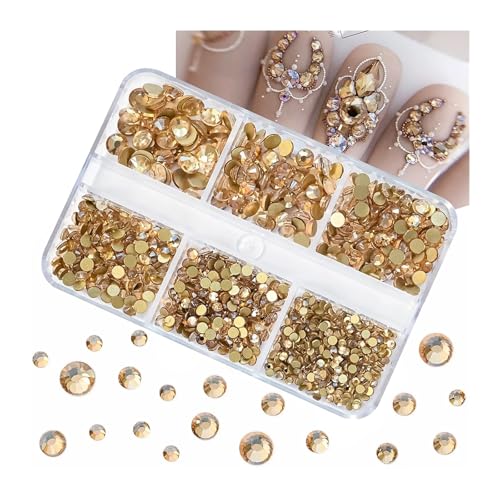 GMGQJST Strasssteine NäGel 6/12 Raster SS6-SS20 Bunte Nail Art Strasssteine ​​Flatback Kristall 900-1000 Stück AB Rosa Blau Rot Diamant Edelsteine ​​Dekoration in verschiedenen Größen(ZB017-05) von GMGQJST